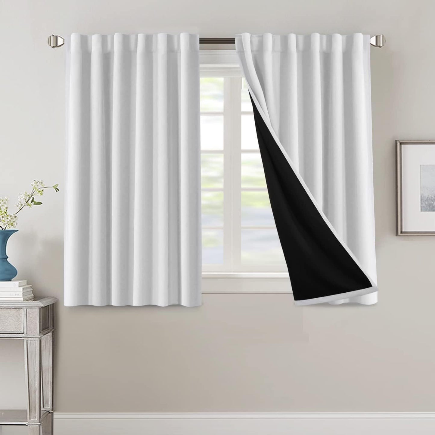2 Panels PrinceDeco 100% Blackout Curtains for Bedroom with