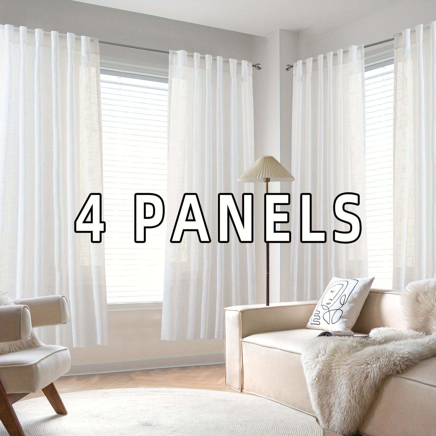 Natural Linen Natural Linen Curtains | 4 Panels | Linen | Se