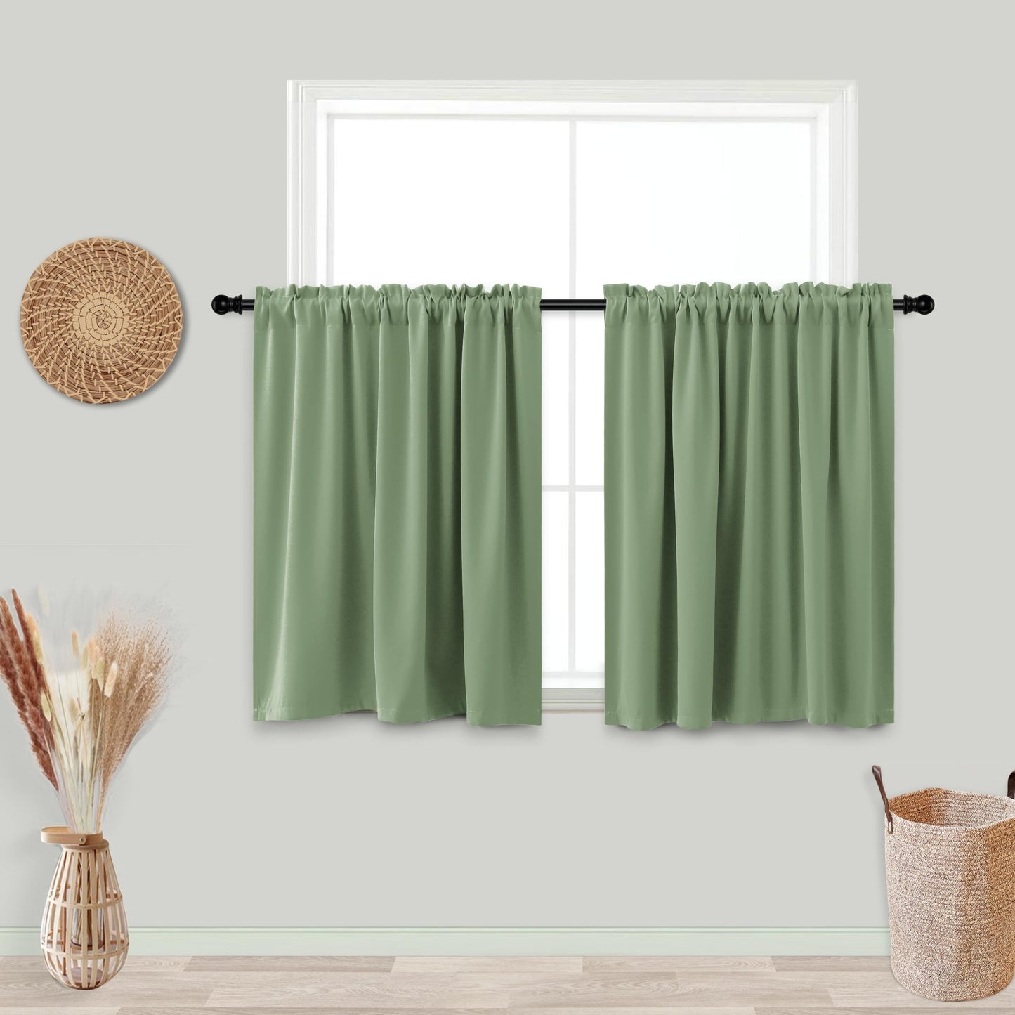 2 Panels Blackout Curtains - Rod Pocket Window Curtains for