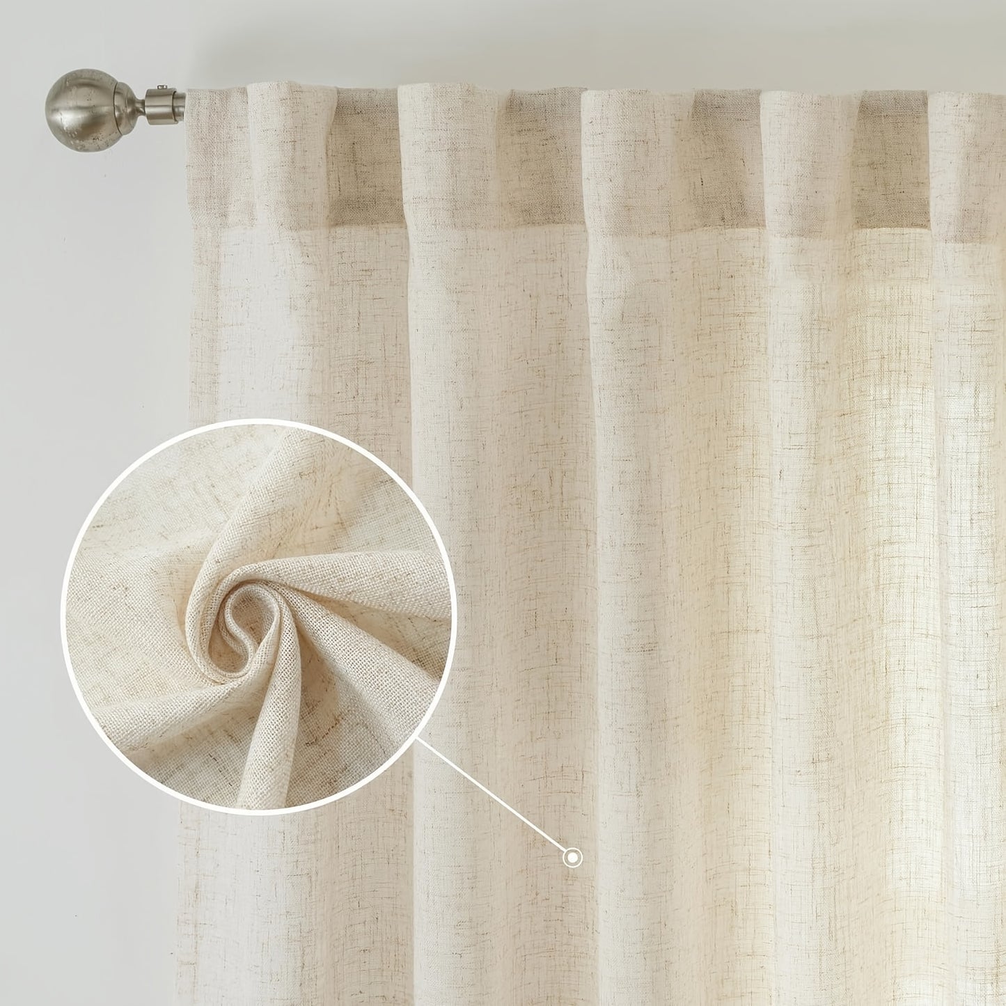 Natural Linen Natural Linen Curtains | 4 Panels | Linen | Se