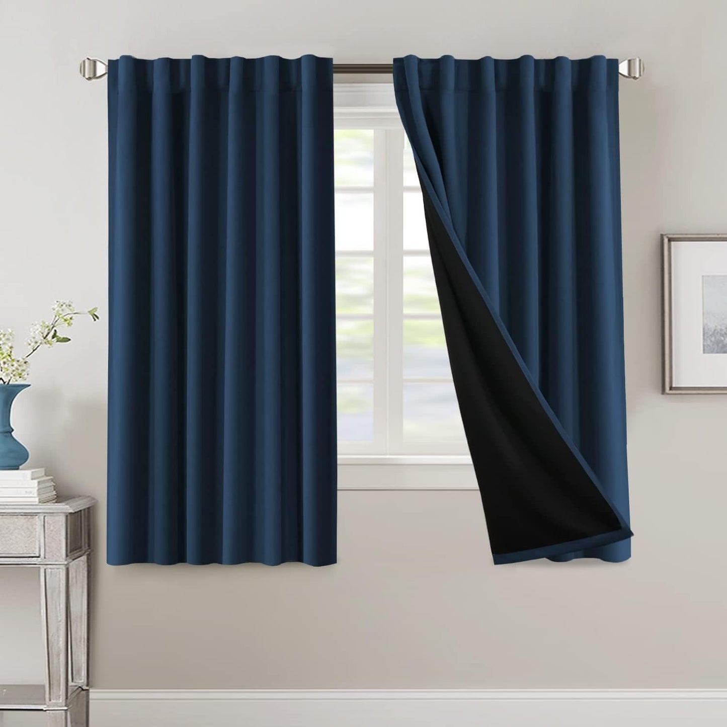 2 Panels PrinceDeco 100% Blackout Curtains for Bedroom with