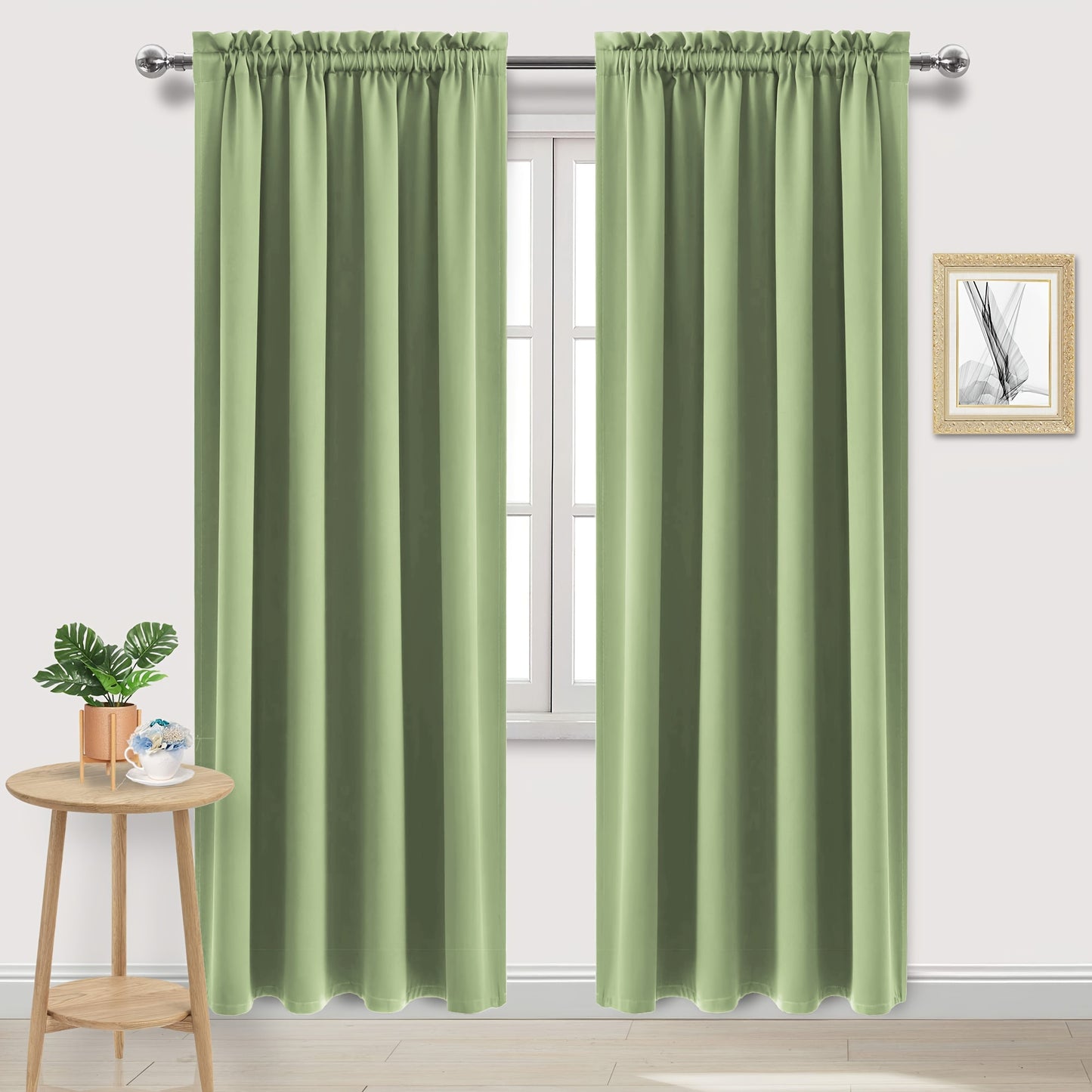 2 Panels Blackout Curtains - Rod Pocket Window Curtains for