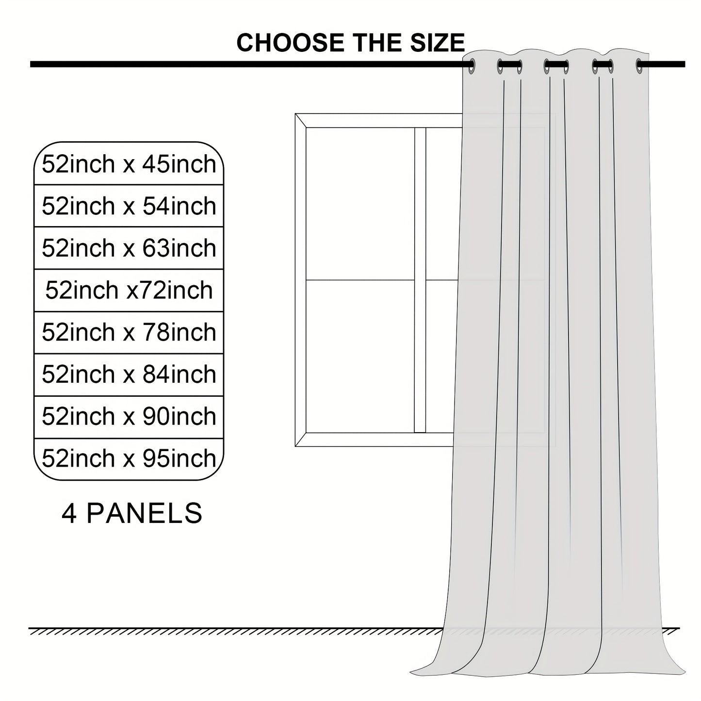 4pcs Set of Blackout Curtains for Bedroom - Room Decor\u002F
