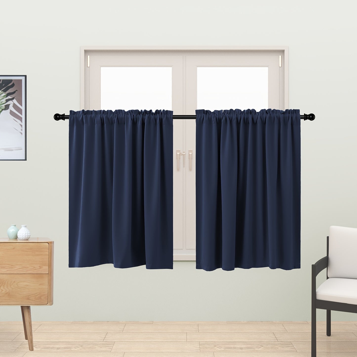 2 Panels Blackout Curtains - Rod Pocket Window Curtains for