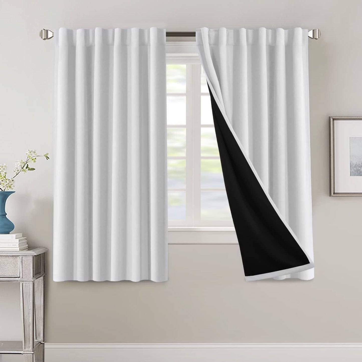 2 Panels PrinceDeco 100% Blackout Curtains for Bedroom with