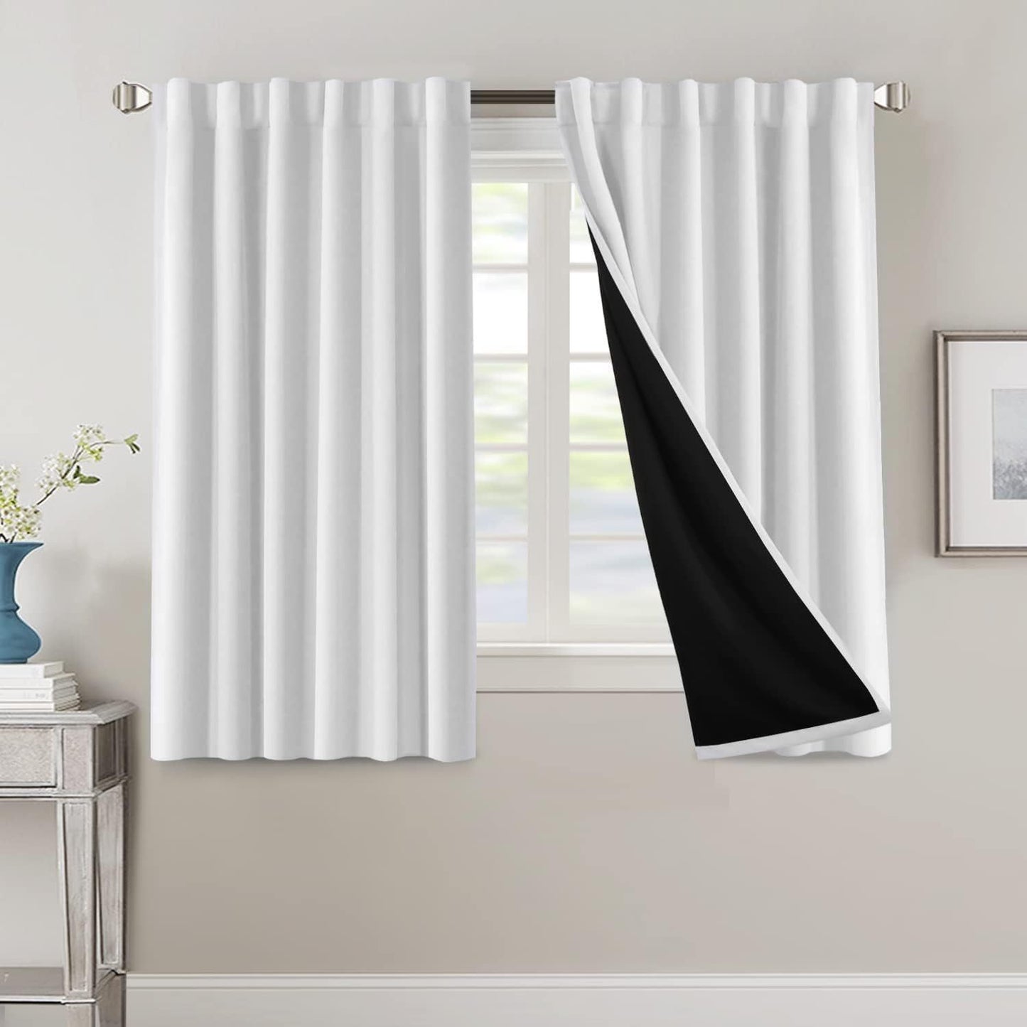 2 Panels PrinceDeco 100% Blackout Curtains for Bedroom with