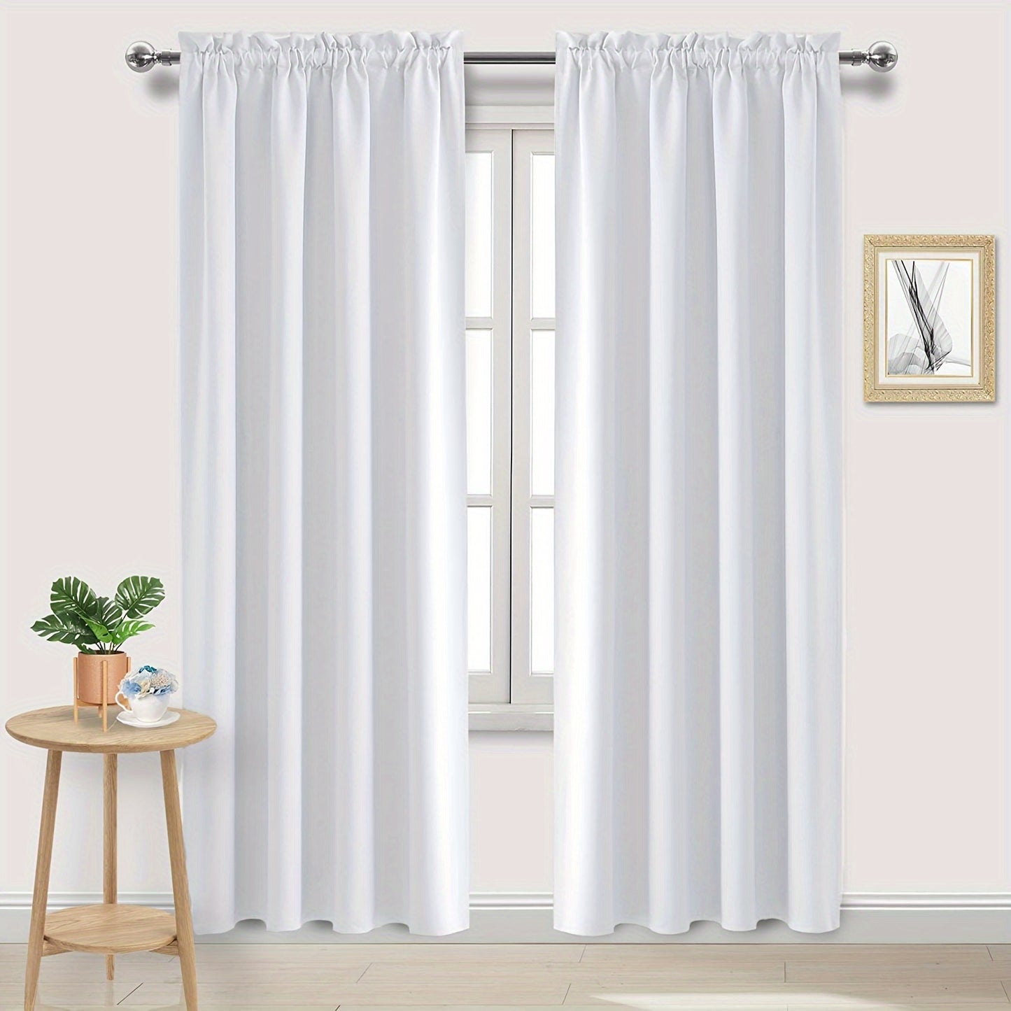 2 Panels Blackout Curtains - Rod Pocket Window Curtains for