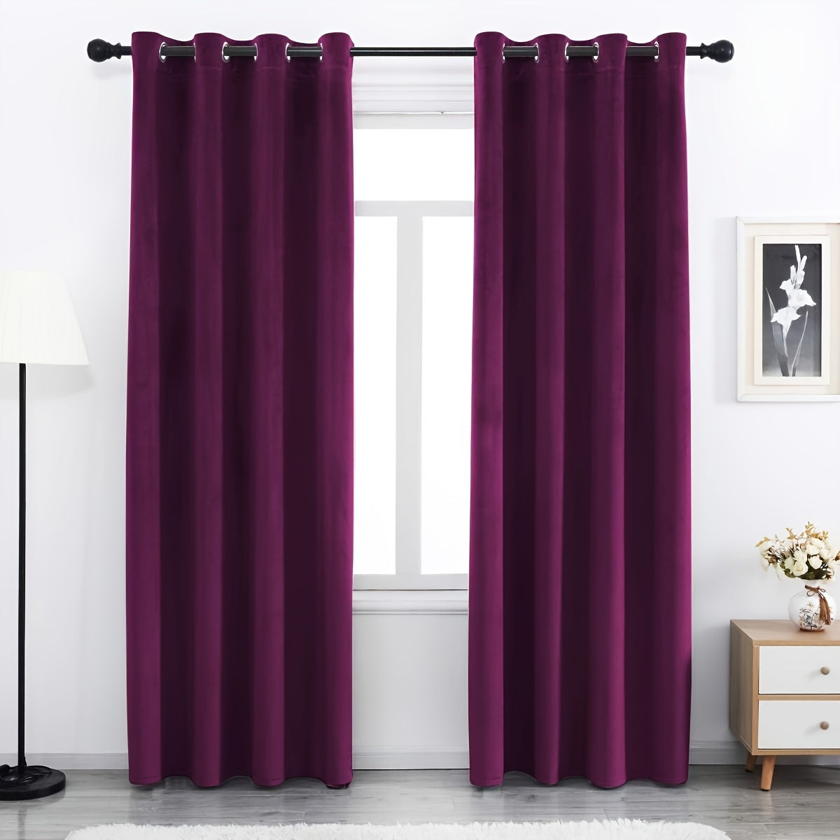 Velvet Curtains 52 Inches Width Soft Velvet Curtains Grommet