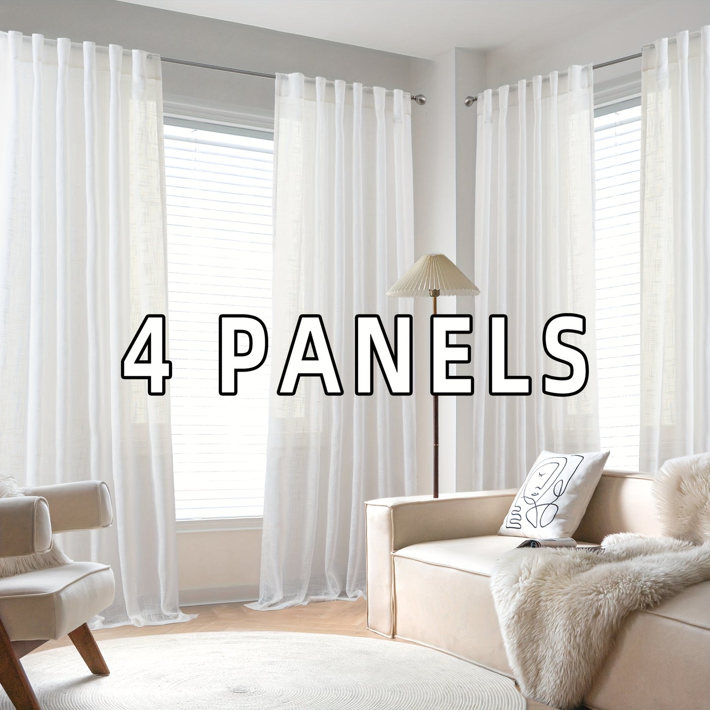 Natural Linen Natural Linen Curtains | 4 Panels | Linen | Se