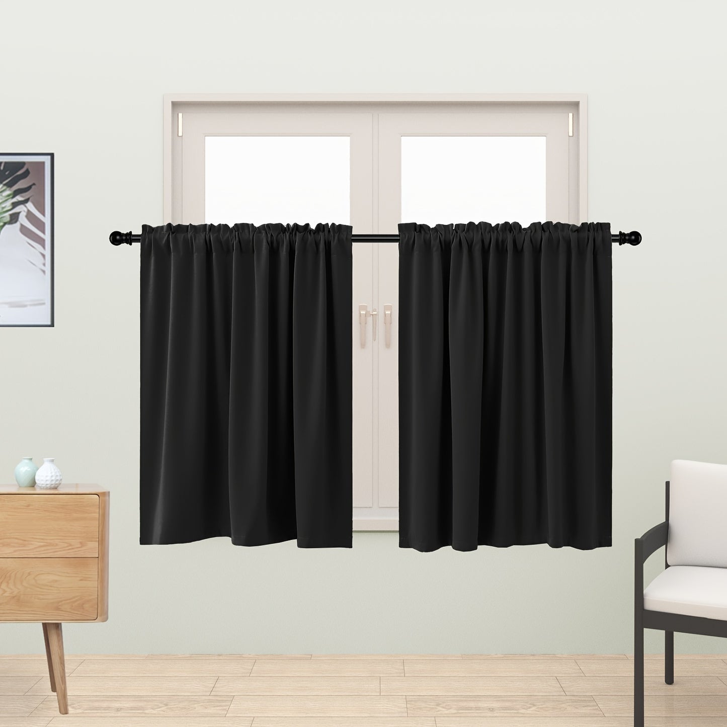 2 Panels Blackout Curtains - Rod Pocket Window Curtains for