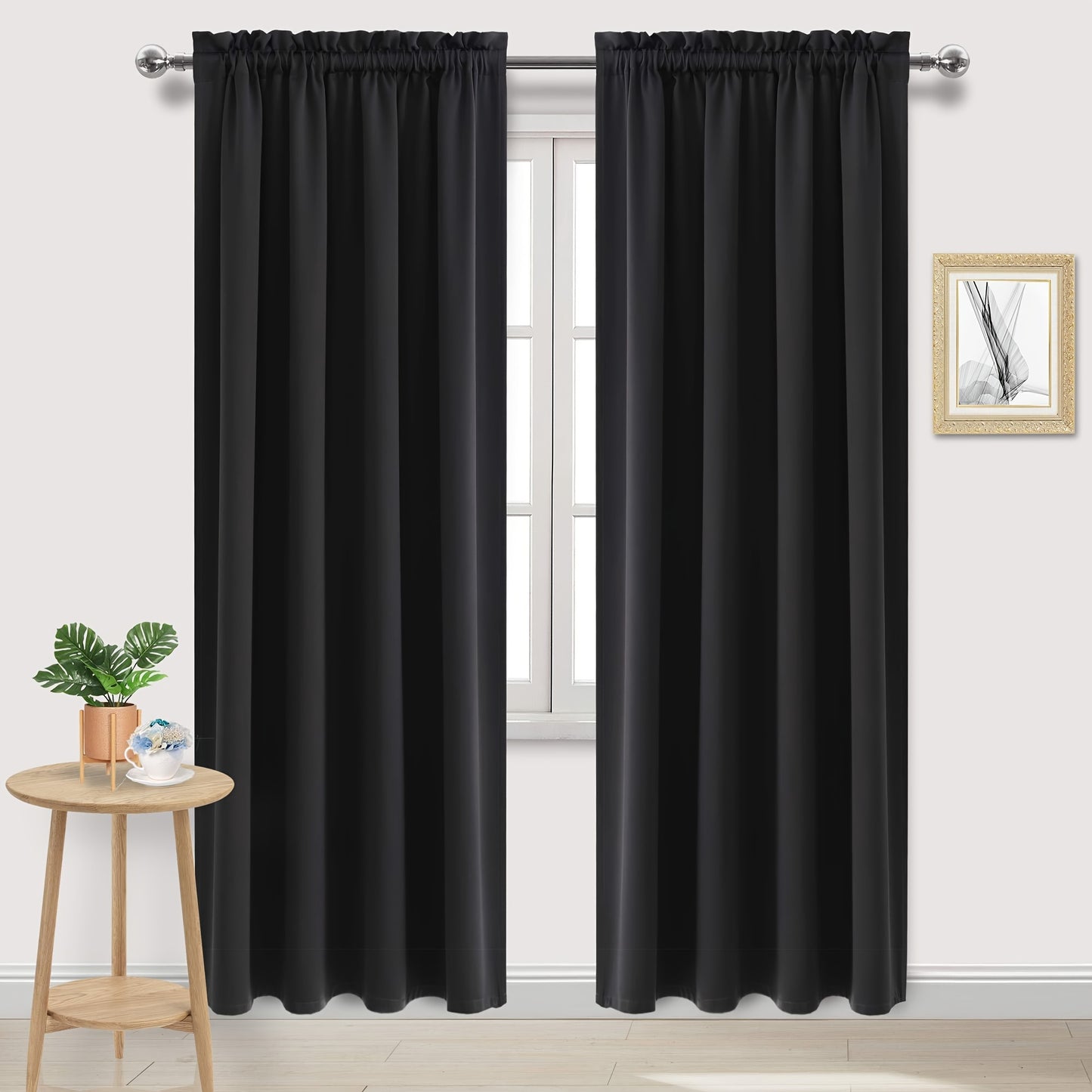 2 Panels Blackout Curtains - Rod Pocket Window Curtains for