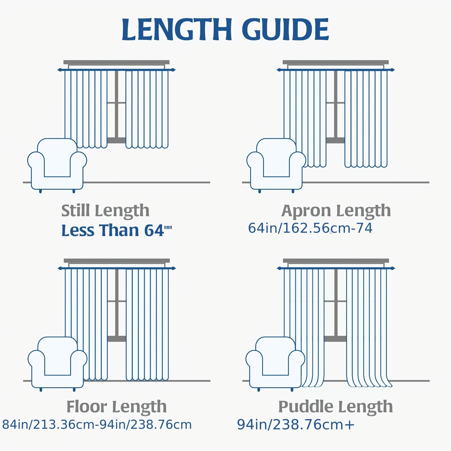 2pcs 100% Privacy Blackout Curtains for Bedroom, Linen Textu