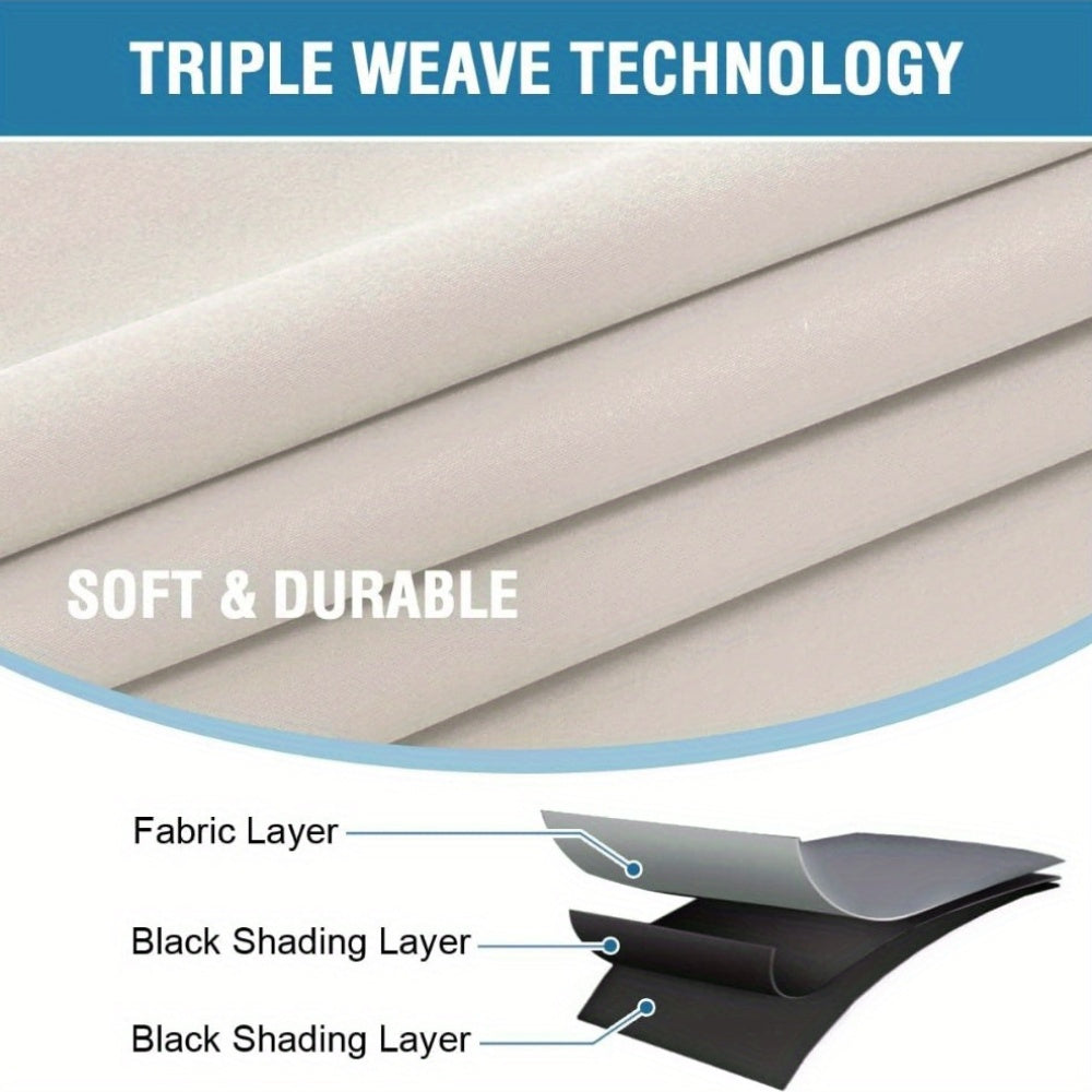 2 Panels PrinceDeco 100% Blackout Curtains for Bedroom with