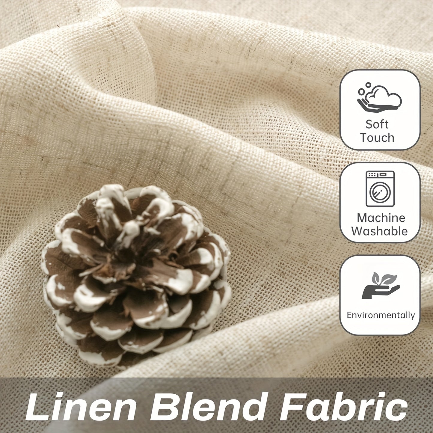 Natural Linen Natural Linen Curtains | 4 Panels | Linen | Se