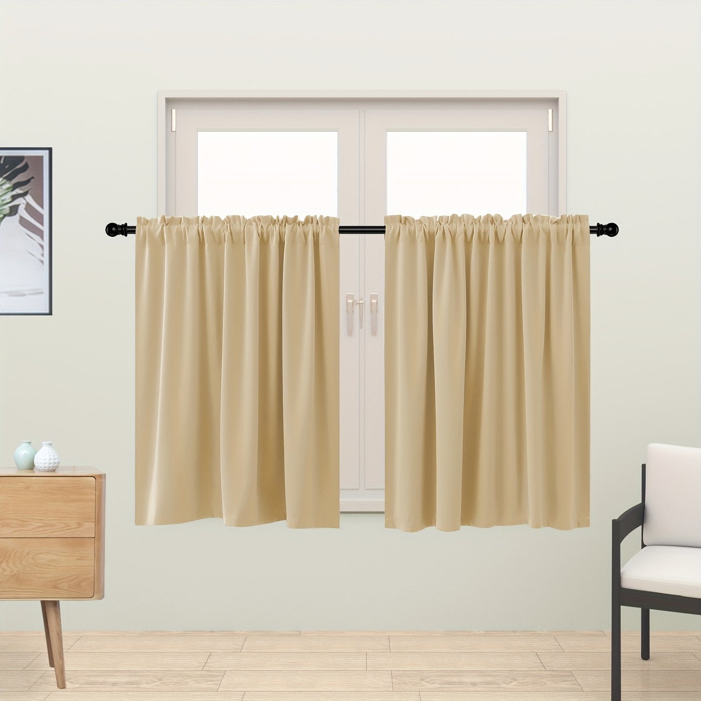2 Panels Blackout Curtains - Rod Pocket Window Curtains for