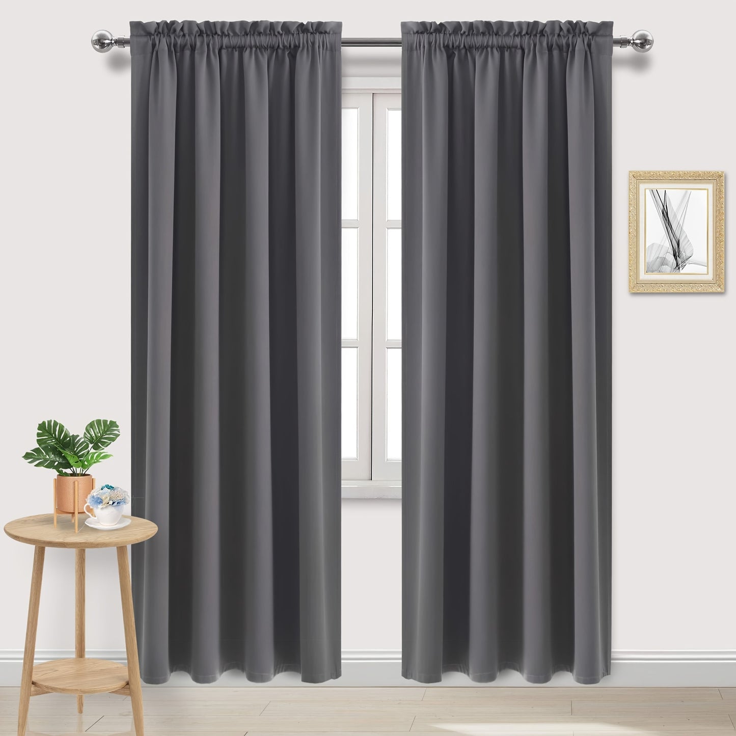 2 Panels Blackout Curtains - Rod Pocket Window Curtains for