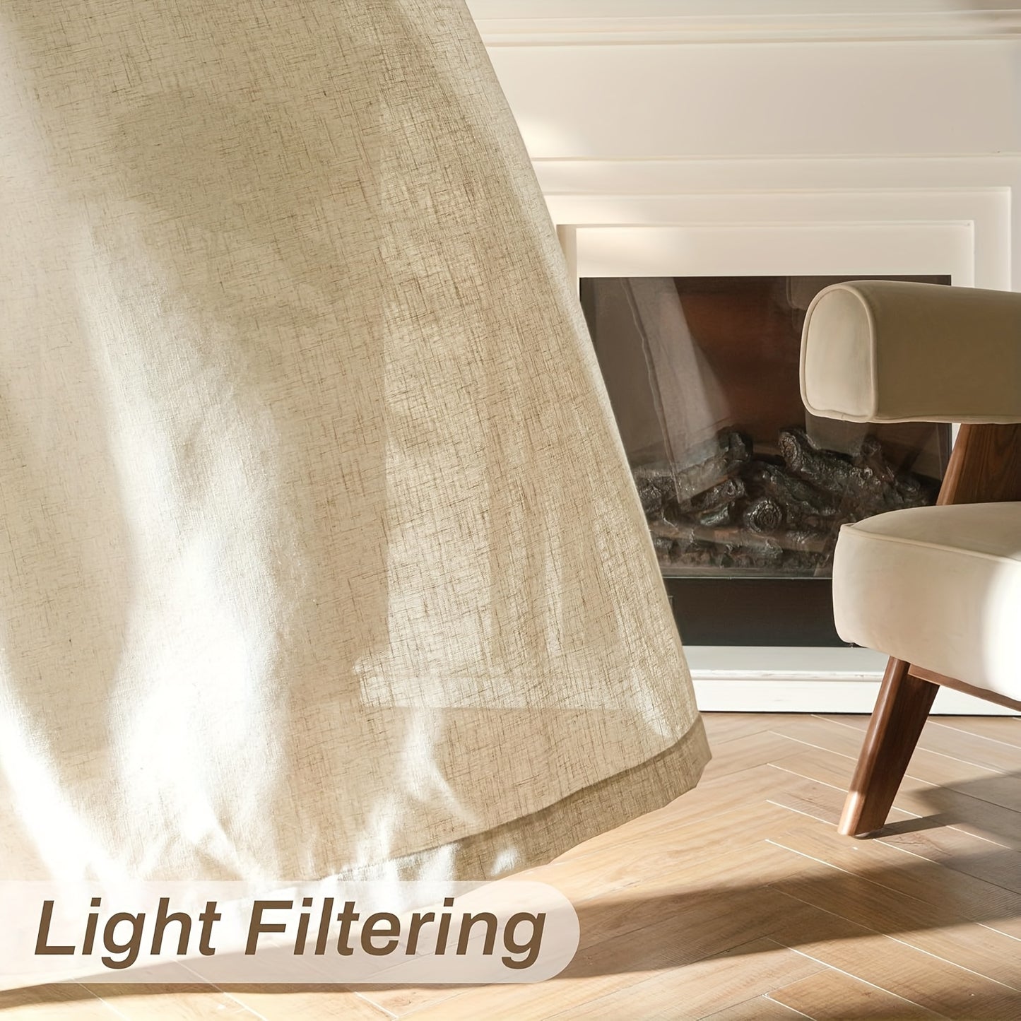 Natural Linen Natural Linen Curtains | 4 Panels | Linen | Se