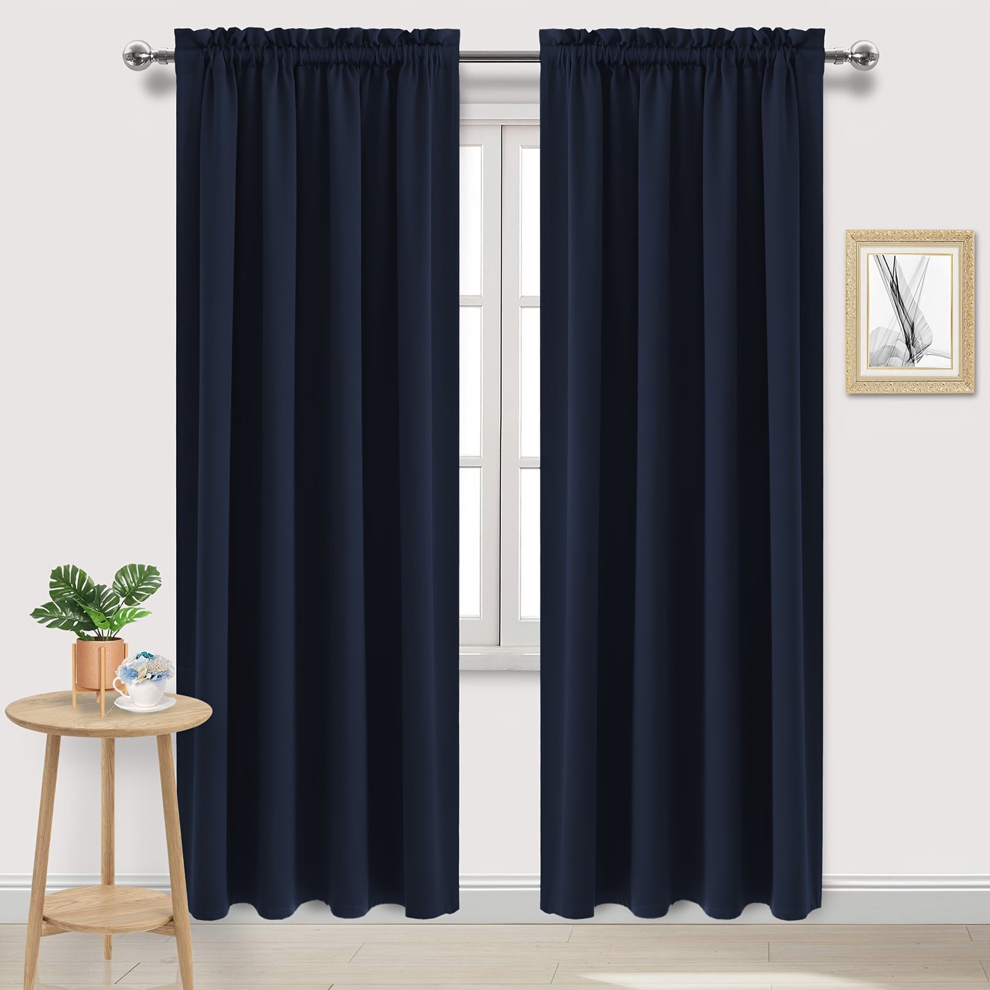 2 Panels Blackout Curtains - Rod Pocket Window Curtains for