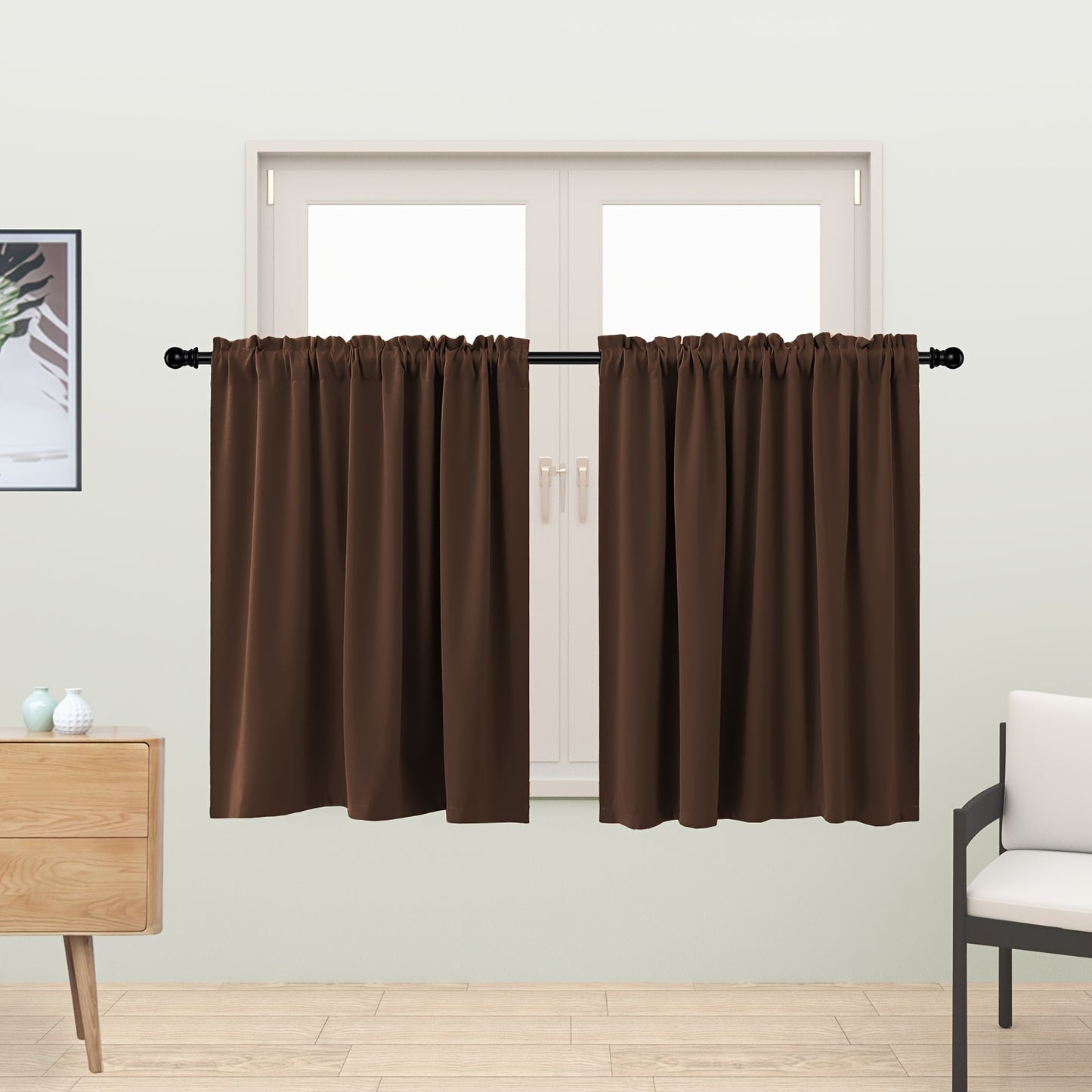 2 Panels Blackout Curtains - Rod Pocket Window Curtains for