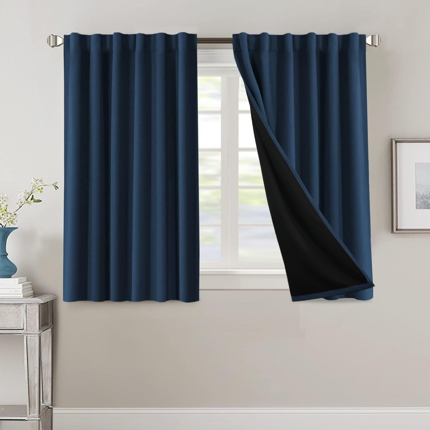 2 Panels PrinceDeco 100% Blackout Curtains for Bedroom with