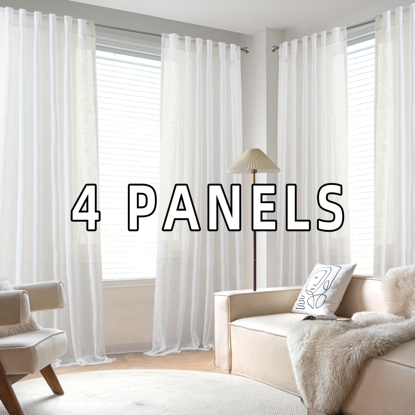 Natural Linen Natural Linen Curtains | 4 Panels | Linen | Se