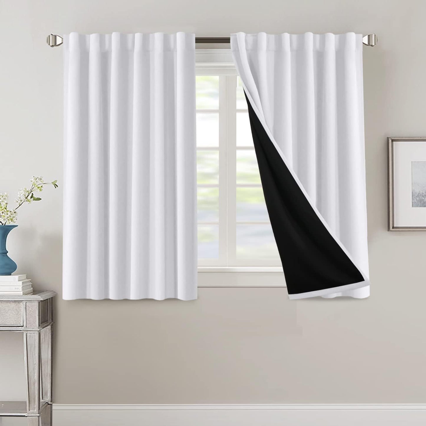 2 Panels PrinceDeco 100% Blackout Curtains for Bedroom with
