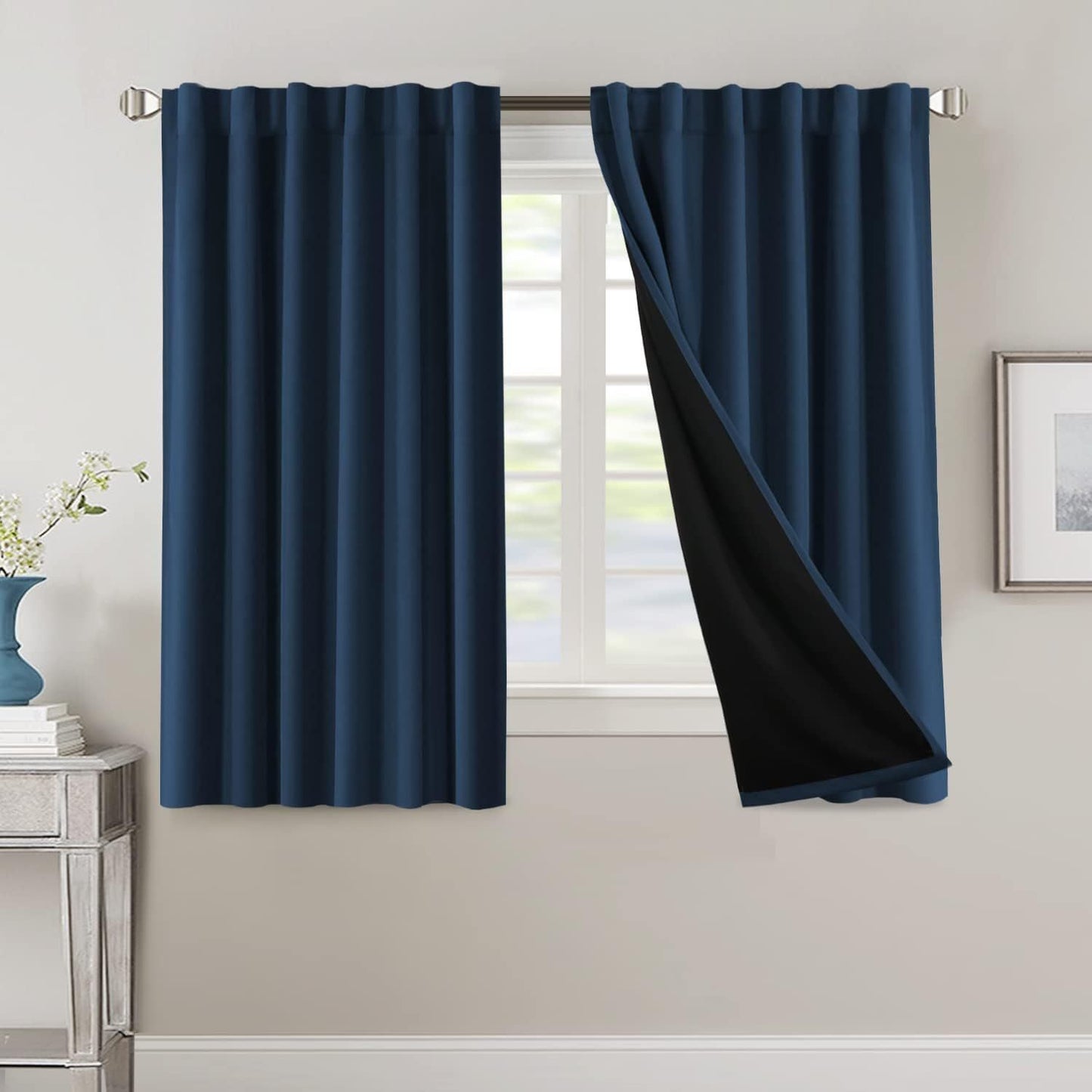 2 Panels PrinceDeco 100% Blackout Curtains for Bedroom with