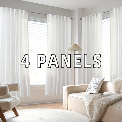 Natural Linen Natural Linen Curtains | 4 Panels | Linen | Se