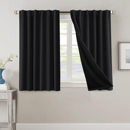 2 Panels PrinceDeco 100% Blackout Curtains for Bedroom with