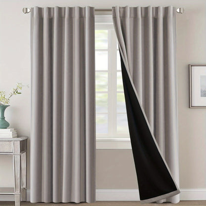 2 Panels PrinceDeco 100% Blackout Curtains for Bedroom with