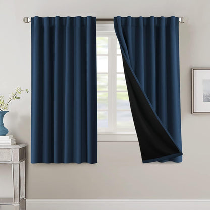 2 Panels PrinceDeco 100% Blackout Curtains for Bedroom with