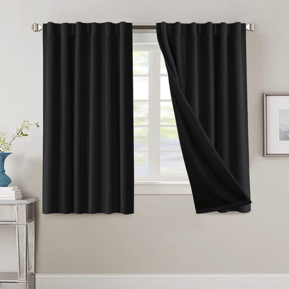 2 Panels PrinceDeco 100% Blackout Curtains for Bedroom with