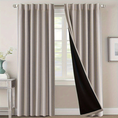 2 Panels PrinceDeco 100% Blackout Curtains for Bedroom with