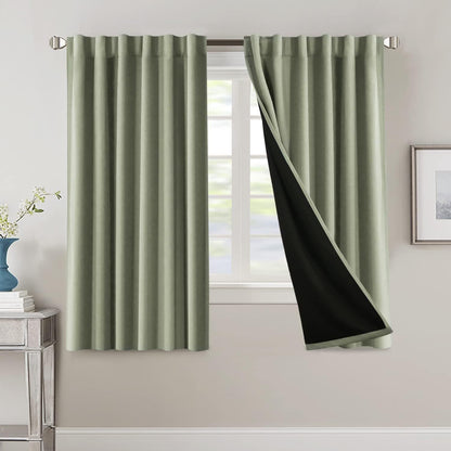 2 Panels PrinceDeco 100% Blackout Curtains for Bedroom with