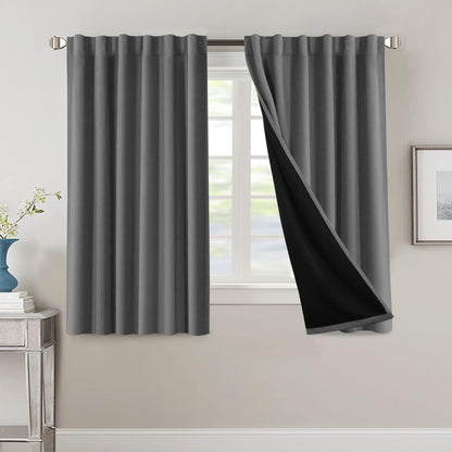 2 Panels PrinceDeco 100% Blackout Curtains for Bedroom with