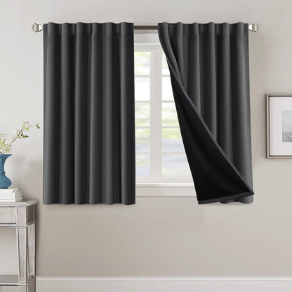 2 Panels PrinceDeco 100% Blackout Curtains for Bedroom with