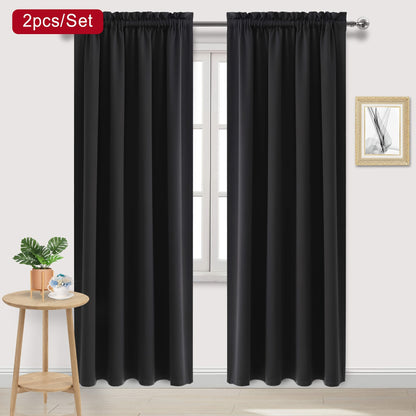 2 Panels Blackout Curtains - Rod Pocket Window Curtains for