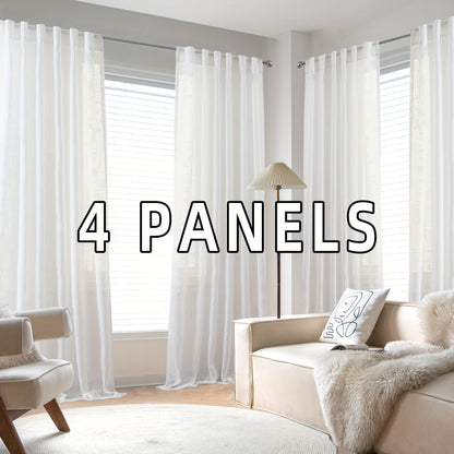 Natural Linen Natural Linen Curtains | 4 Panels | Linen | Se