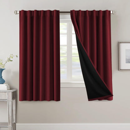 2 Panels PrinceDeco 100% Blackout Curtains for Bedroom with