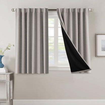 2 Panels PrinceDeco 100% Blackout Curtains for Bedroom with
