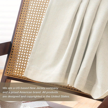 2 Panels 100% Blackout Linen Curtains for Bedroom Farmhouse