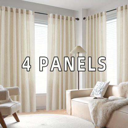 Natural Linen Natural Linen Curtains | 4 Panels | Linen | Se