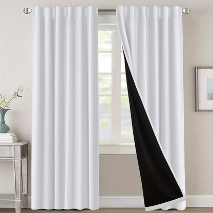 2 Panels PrinceDeco 100% Blackout Curtains for Bedroom with
