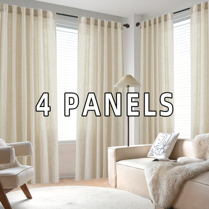 Natural Linen Natural Linen Curtains | 4 Panels | Linen | Se