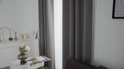 Blackout Thermal Insulated 4 Panels Curtains - Solid Grommet