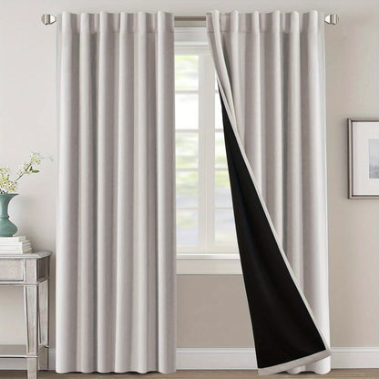 2 Panels PrinceDeco 100% Blackout Curtains for Bedroom with