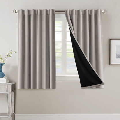 2 Panels PrinceDeco 100% Blackout Curtains for Bedroom with