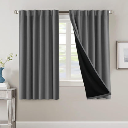 2 Panels PrinceDeco 100% Blackout Curtains for Bedroom with