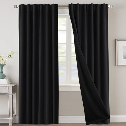 2 Panels PrinceDeco 100% Blackout Curtains for Bedroom with