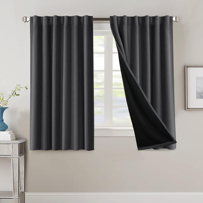 2 Panels PrinceDeco 100% Blackout Curtains for Bedroom with